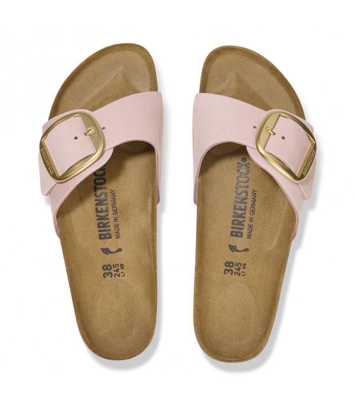 Birkenstock Madrid Big Buckle Nubuck Leather Soft Pink 1027056