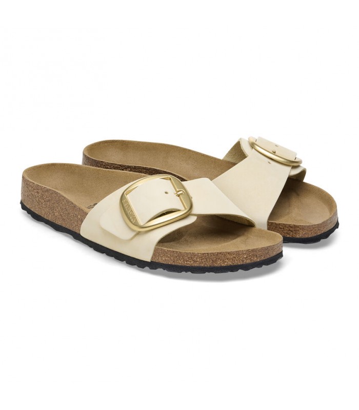 Birkenstock Madrid Big Buckle Nubuck Leather Ecru 1026604