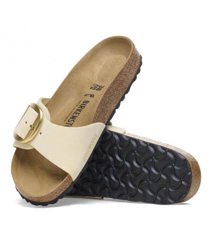 Birkenstock Madrid Big Buckle Nubuck Leather Ecru 1026604