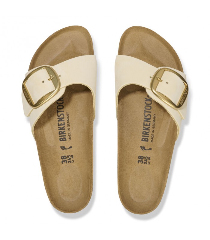 Birkenstock Madrid Big Buckle Nubuck Leather Ecru 1026604